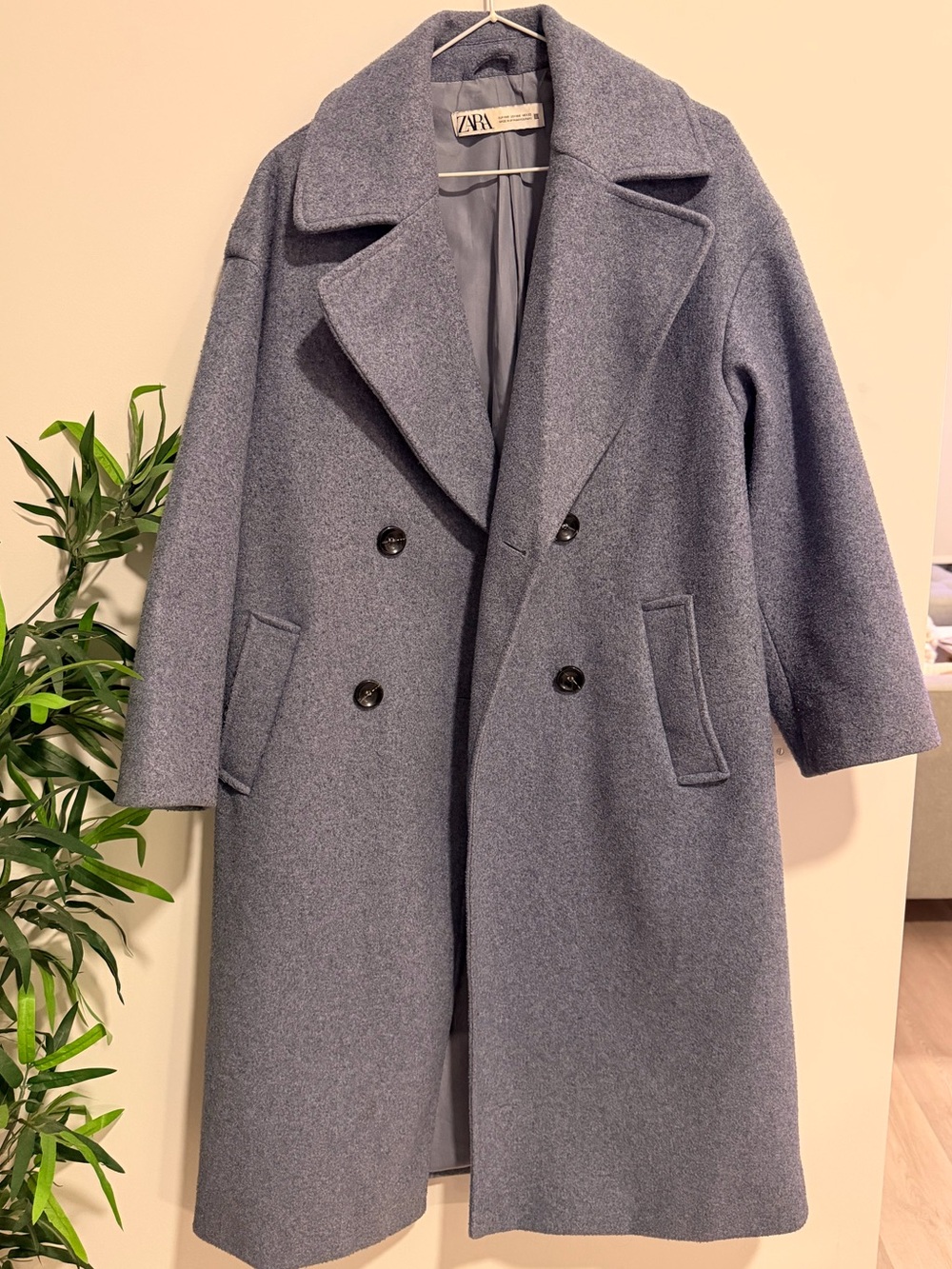 Zara Dusty Blue Long Coat